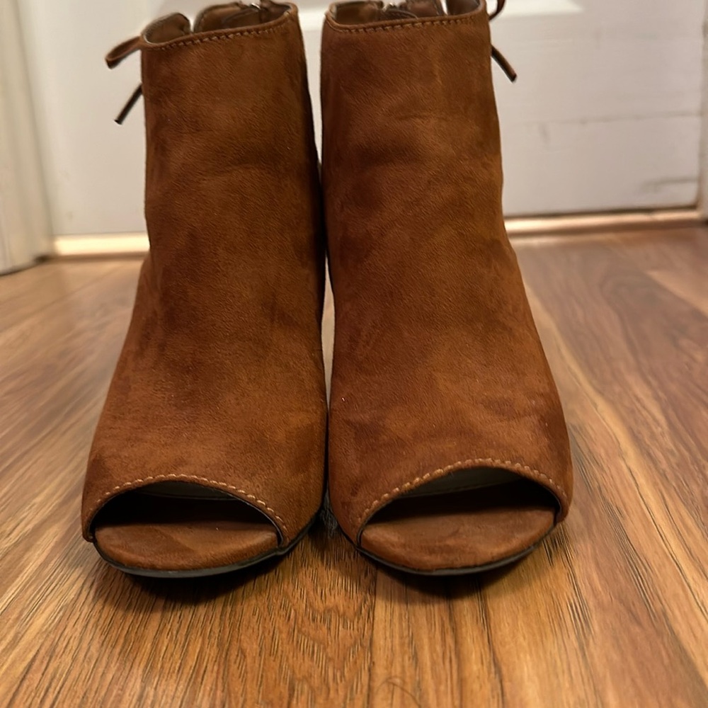 Ana peep toe suede boots size 6.5 - Picture 2 of 8